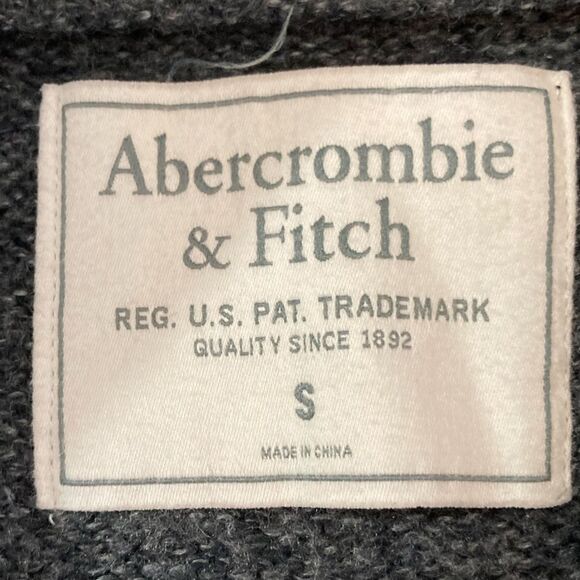 Abercrombie & Fitch Men’s S Gray Shawl Collar Cardigan Sweater Preppy Casual - Picture 6 of 9